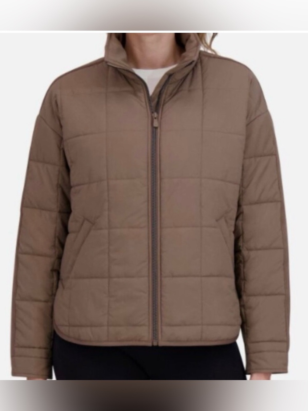 Roxy Brown Short Quilted Coat